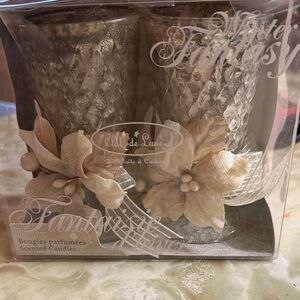 White Fantasy Votive  Candle Holders